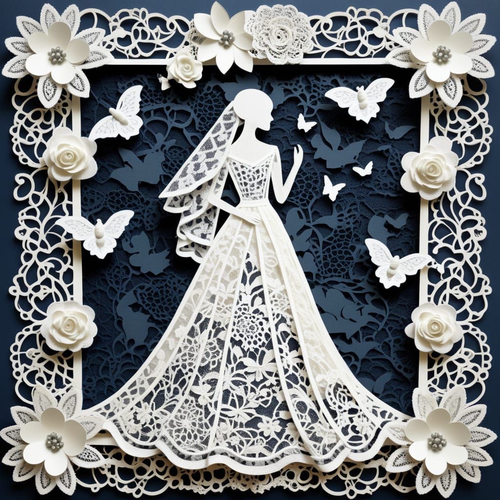 Ghostly 3D Wedding Lace Collage