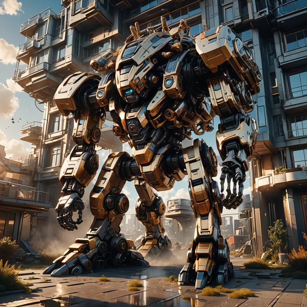 Sci-Fi Mech Bursts From Futuristic House