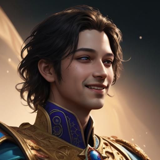 Prince and Companion in Splash Art Style