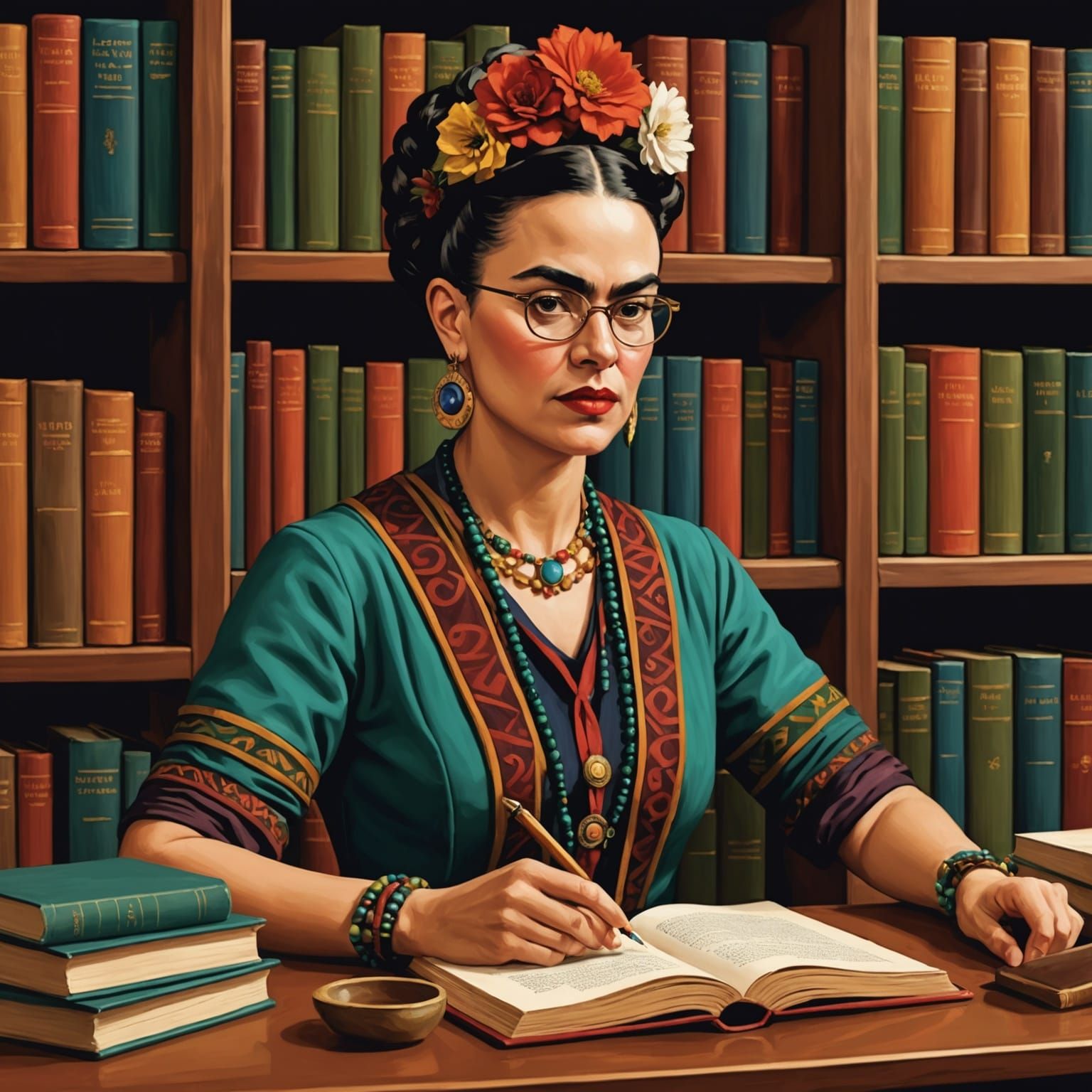 Frida Kahlo Portrait Generated by AI