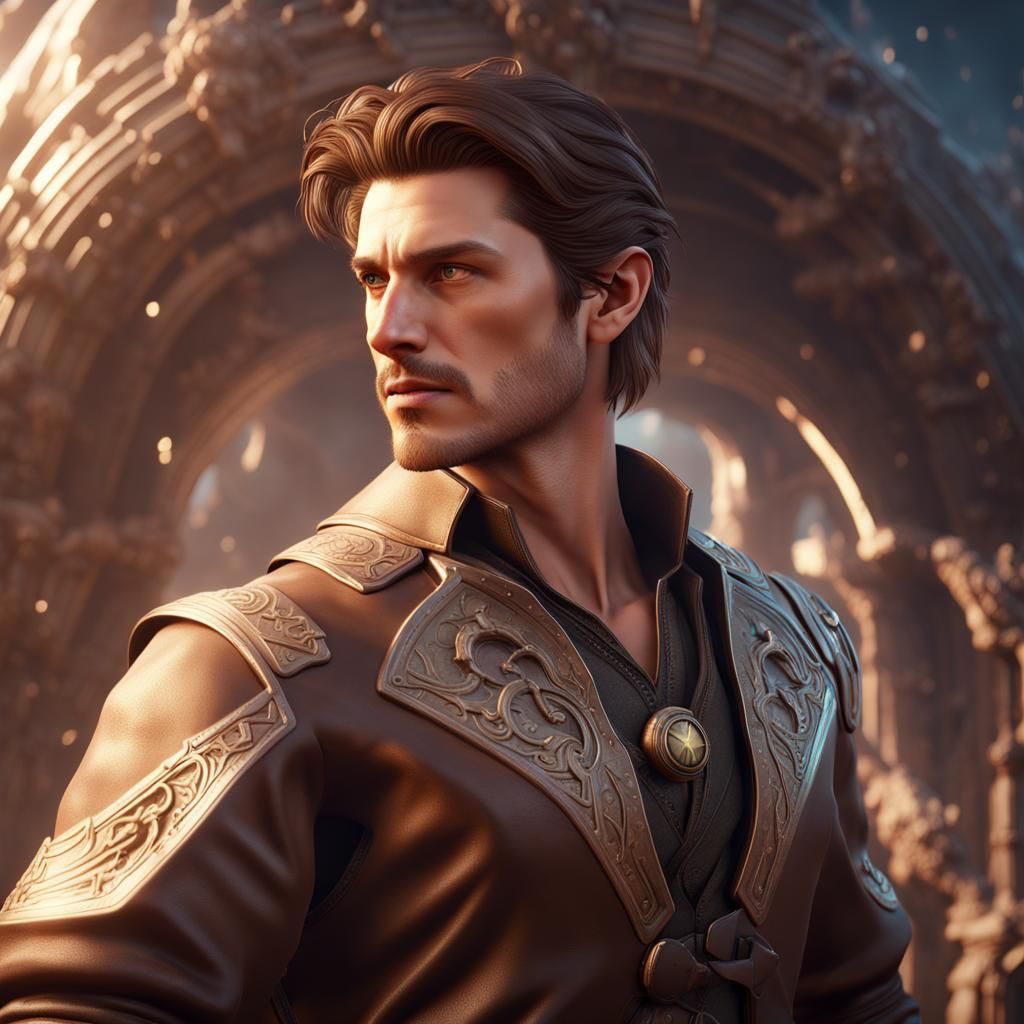 Man Controls Earth Magic in Cinematic 3D Render