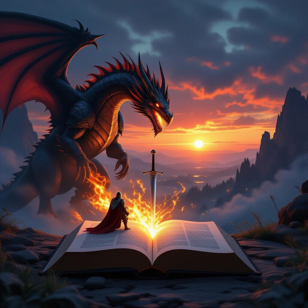 Epic Battle Projection From Open Book