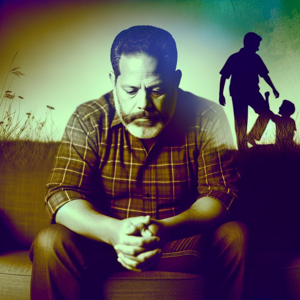 Melancholy Double Exposure: A Father's Solitude