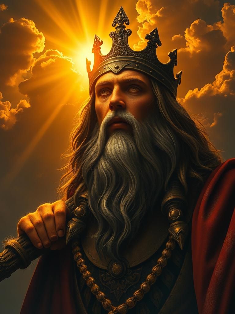 Majestic Hero in Golden Light: Renaissance Inspired Art