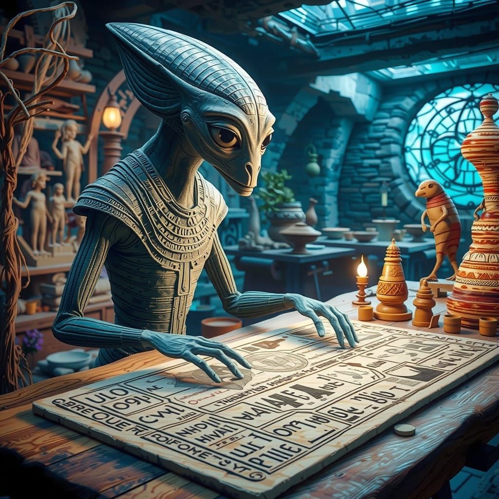 A Dreamlike Scene in Futuristic Art