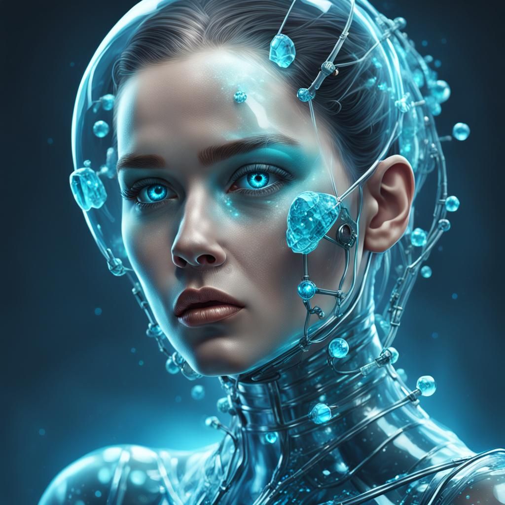 Digital artwork. hyperrealistic of a beautiful biopunk