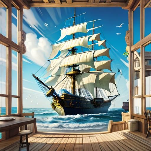 AI Image of a Classic Galleon Ship
