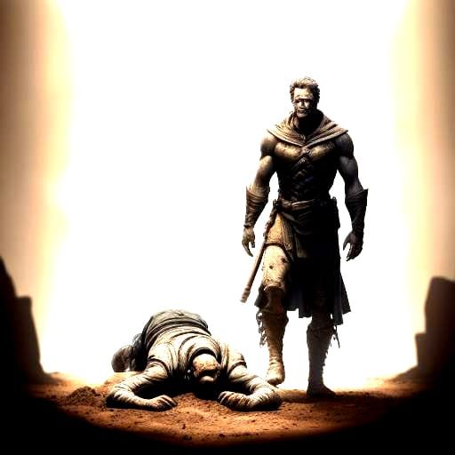 Realistic Image of a Man Standing Over Body