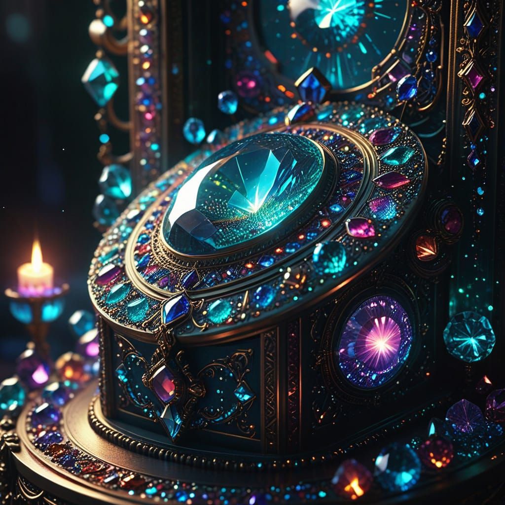 Gemstone Magic Dispenser Emitting Ethereal Glow