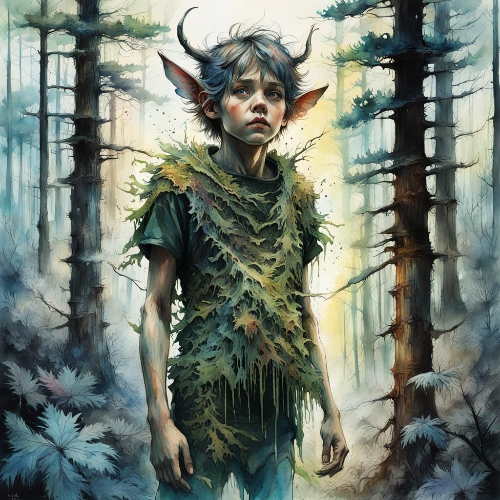 Macabre Cronenberg Monster in Ghibli Peter Pan Wasteland