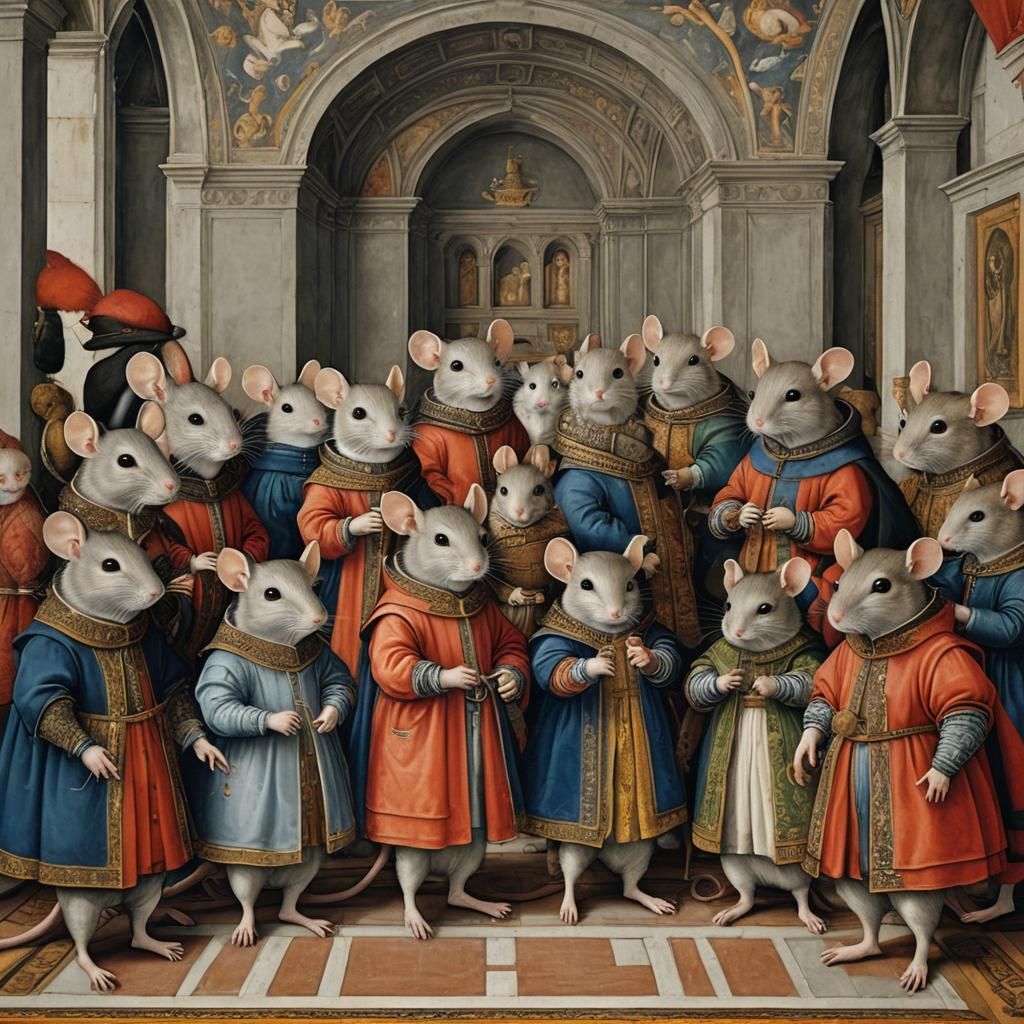 Quaint Medieval Mice in a Castle Setting