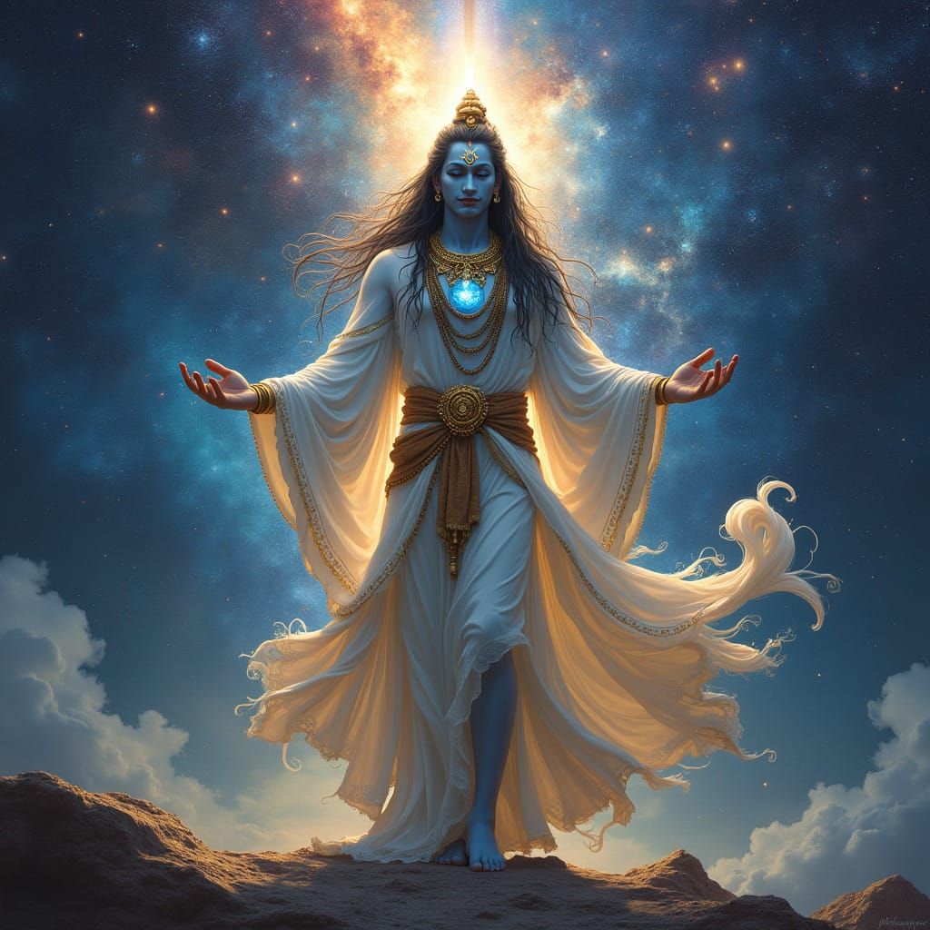 Cosmic Shiva Embodies the Eternal Now in Celestial Harmony