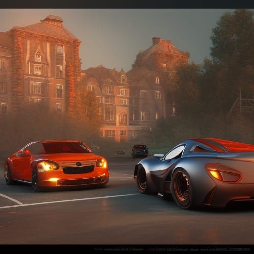 Dazzling Fantasy Cars in Vibrant Matte Painting