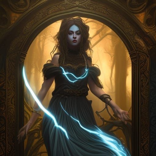 Hecate, Goddess of Magic, in Dramatic Lighting