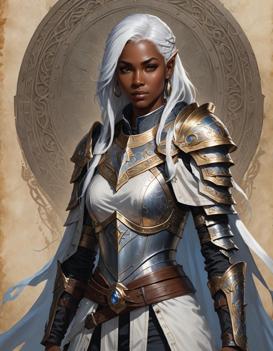 Aasimar Cleric Portrait: Fantasy Character Concept Art