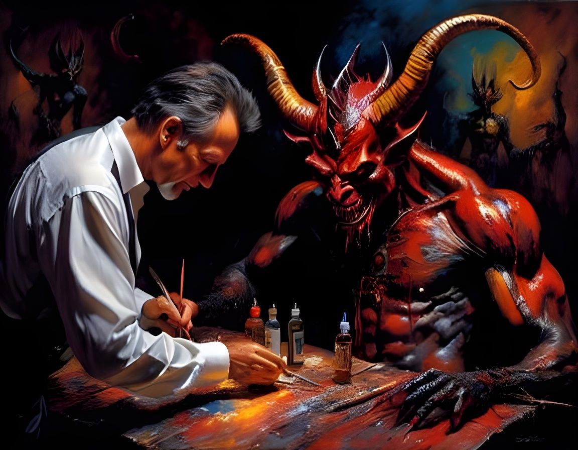 clive barker painting a demon