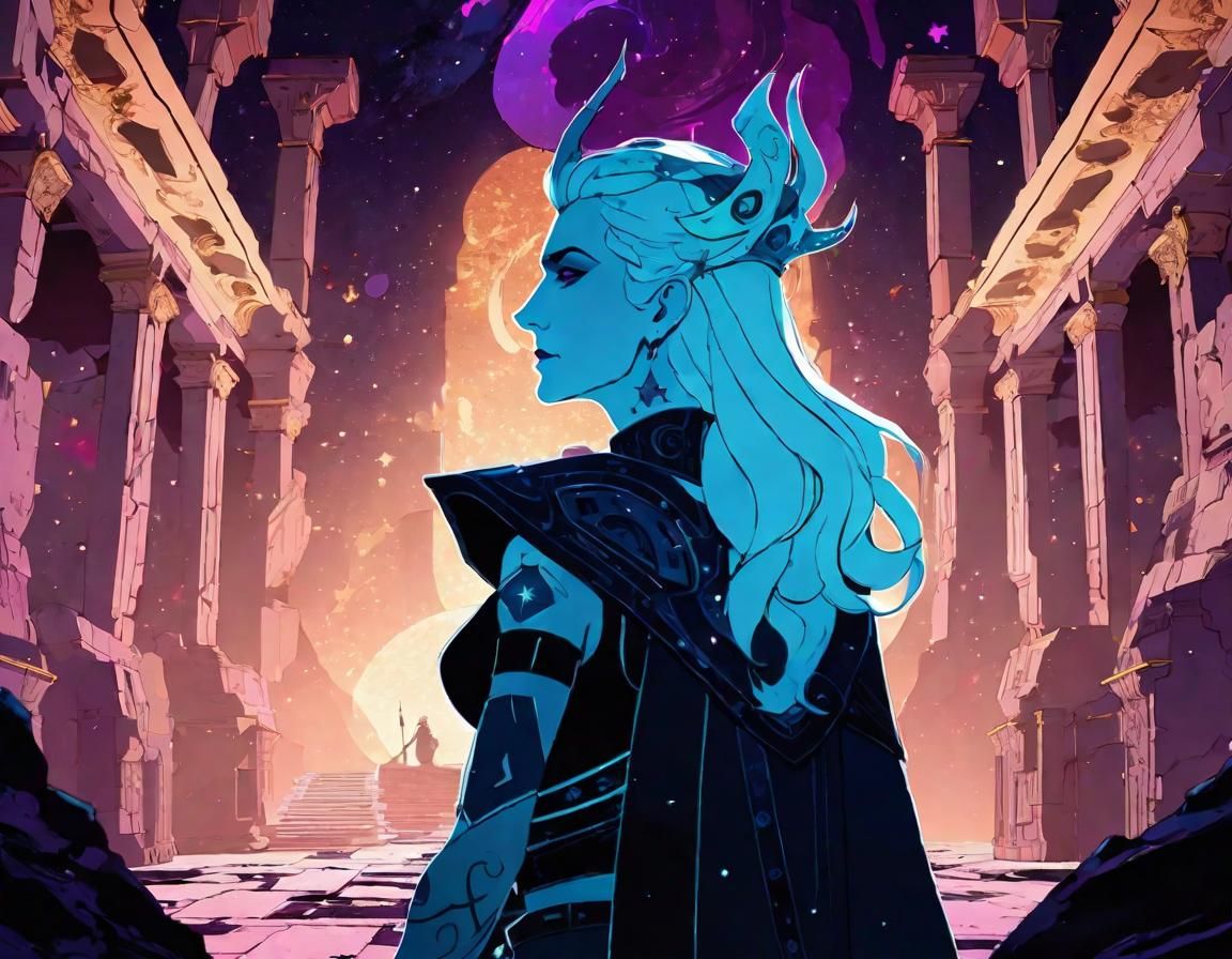 Queen Nyx Portrait in Hades Game Style