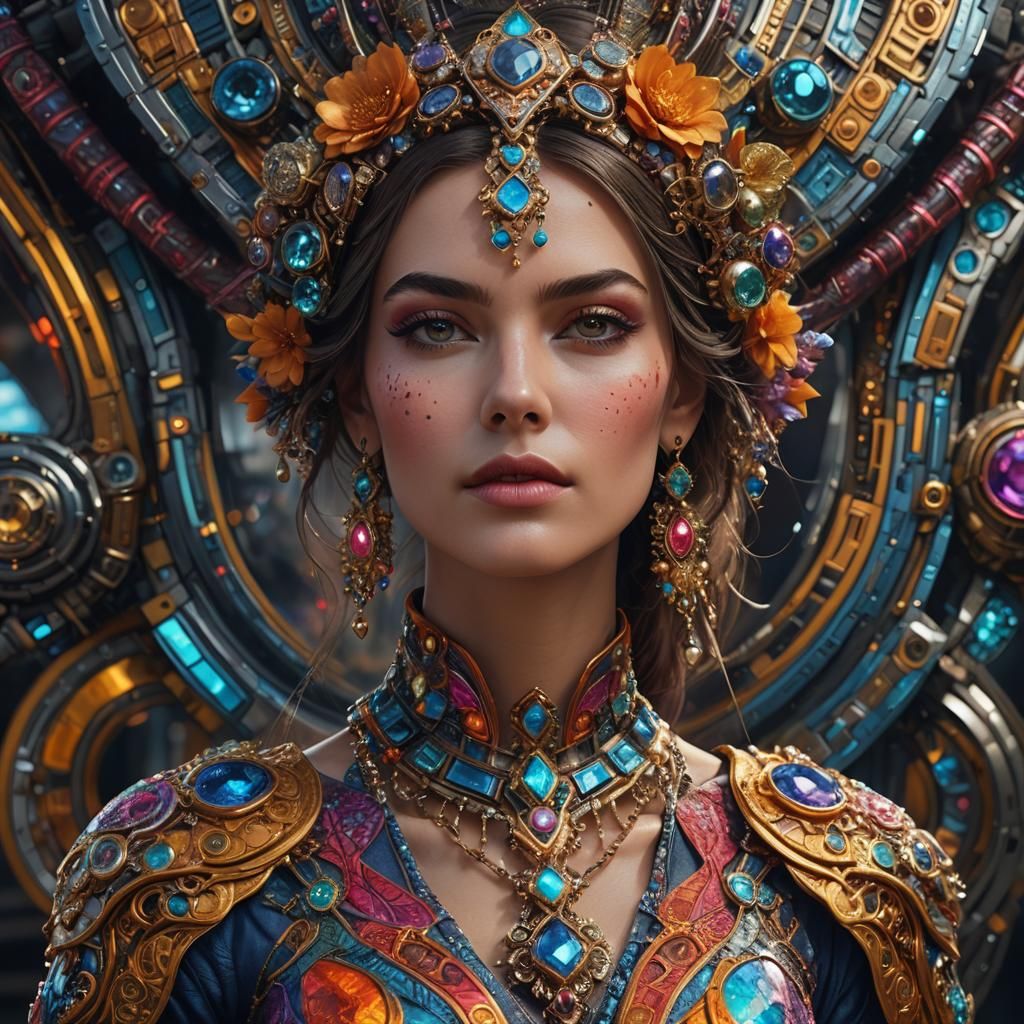 Futuristic Woman Portrait in Detailed Matte Painting