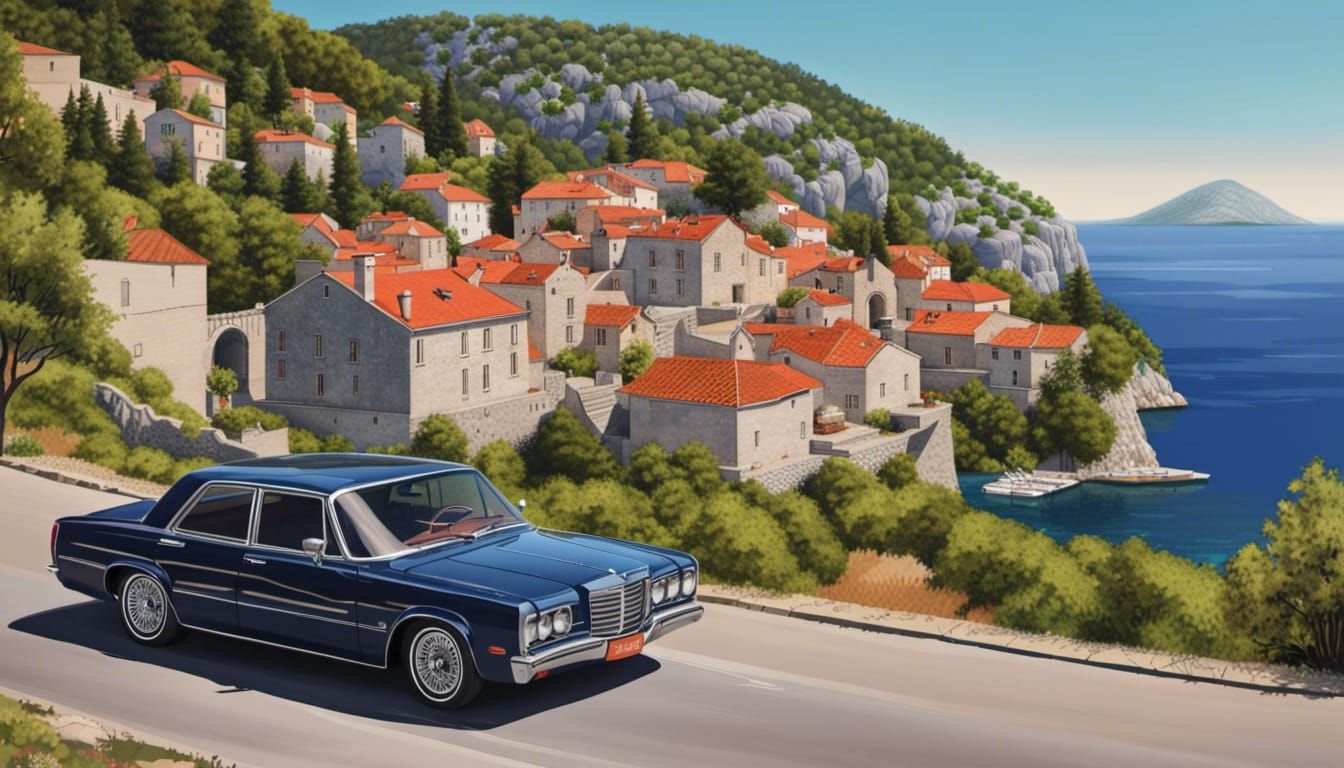 Croatian Coastline View from Mountain Road