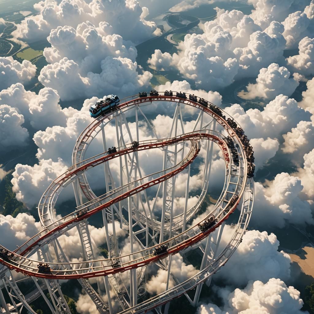 Roller Coaster Concept Art: Theme Park in the Clouds