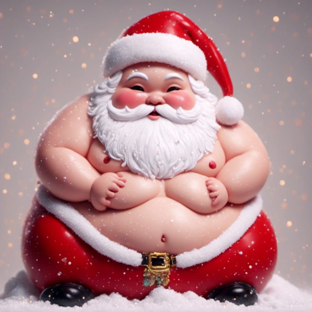 Cute Chibi Santa Baby in Toypunk Style