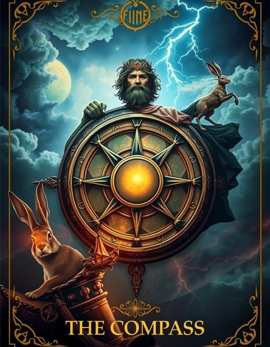 Mystical Tarot Card: The Compass, Inspired by Fortune
