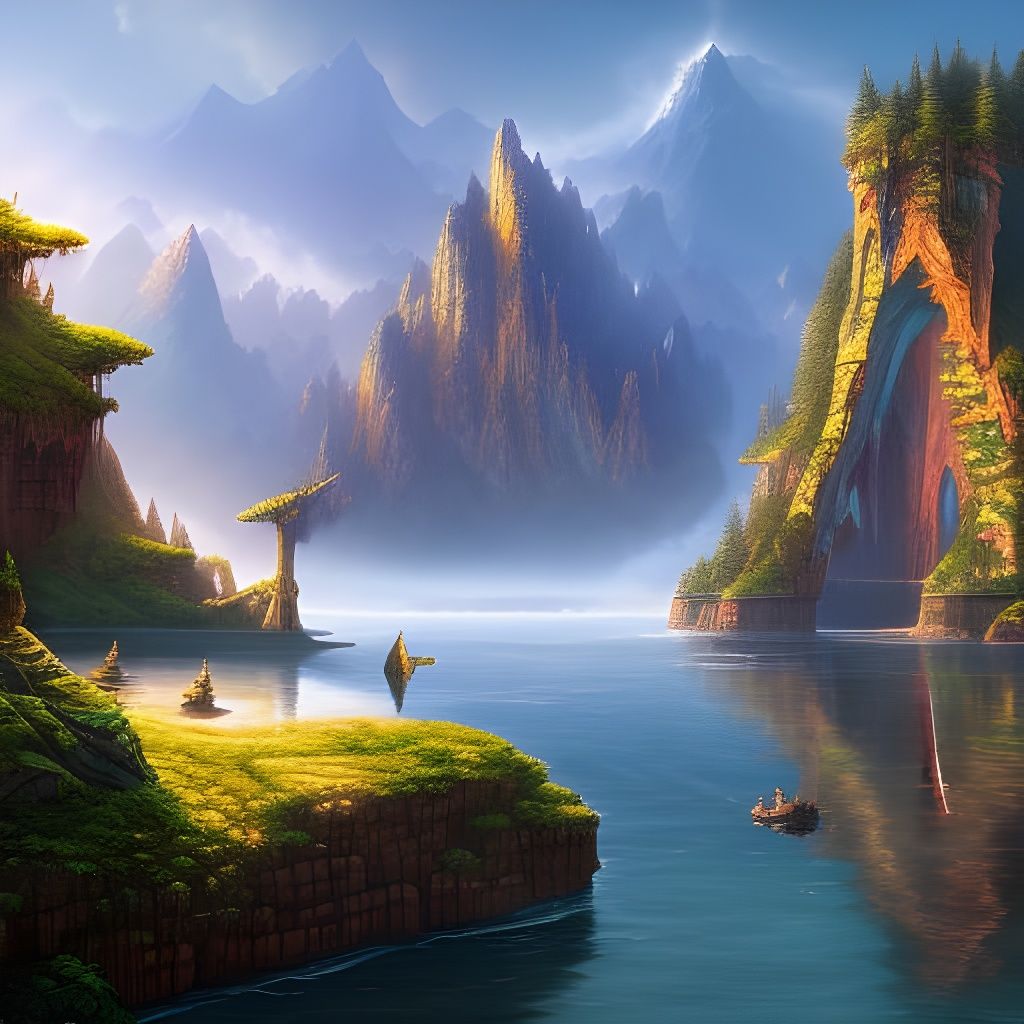 Luminescent Underwater Cave: Fantasy Art