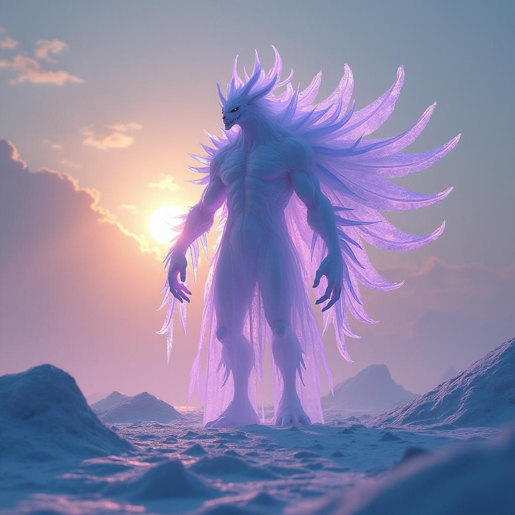 Ice Wight Demon in Frozen Wasteland