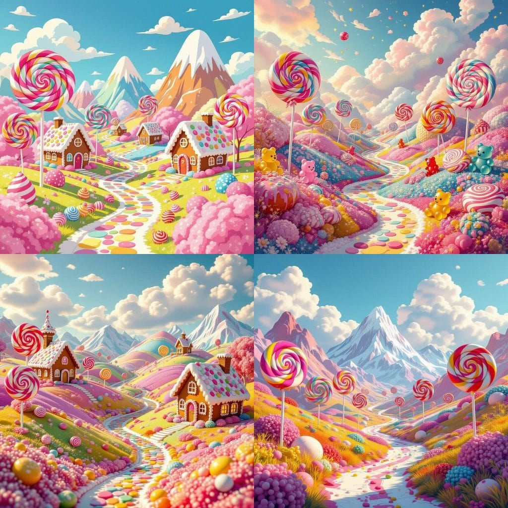 Vibrant Candy Worlds Created by AI