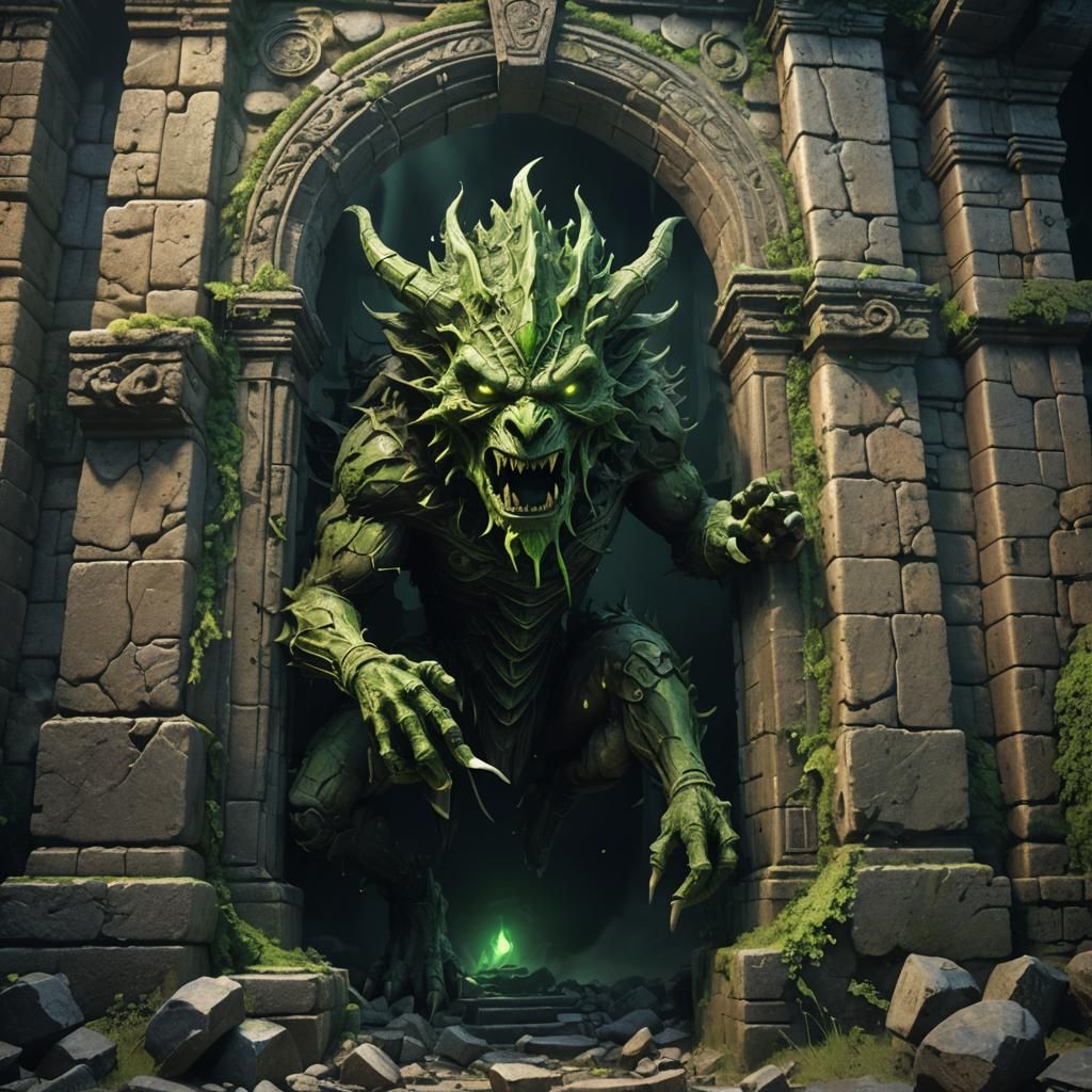 Grotesque Creature Emerges in Dark Fantasy Art