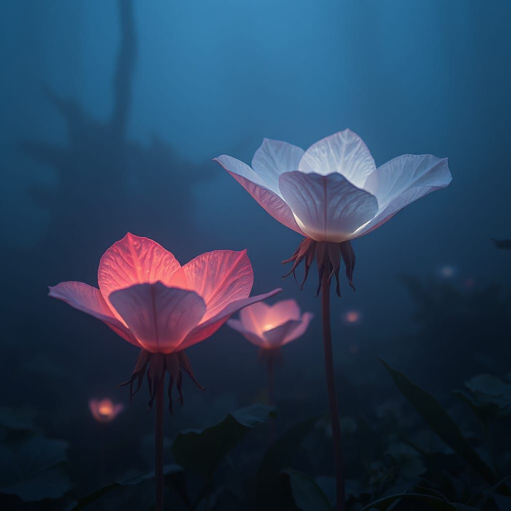 Ethereal Lumivora Blooms in Mystical Mistfen Marsh
