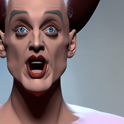 Surprised Man: Symmetrical Portrait in Octane Render