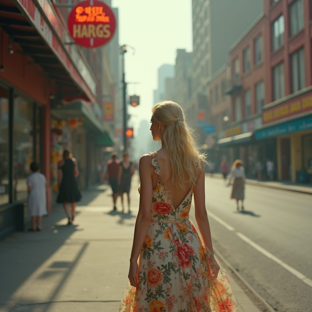 Elegant Woman Contemplates Modern Business in Art Nouveau Pu...