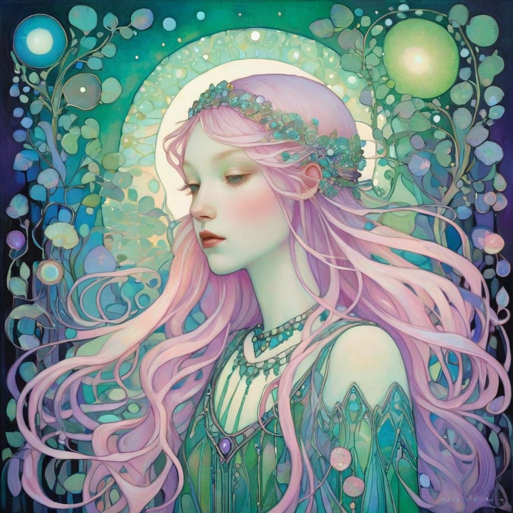 Pastel Illustration with Nacreous Lighting