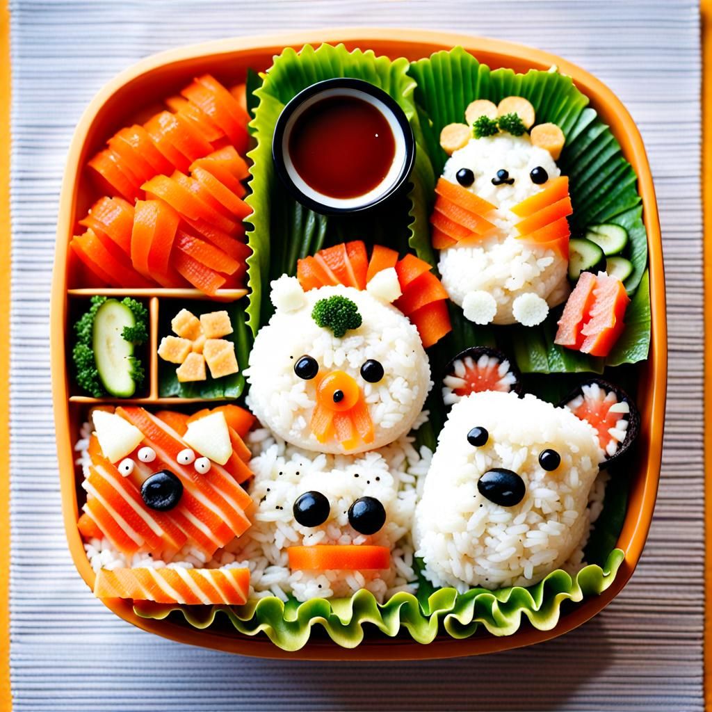 Bento Box Food Art: Rice Animals and Sushi