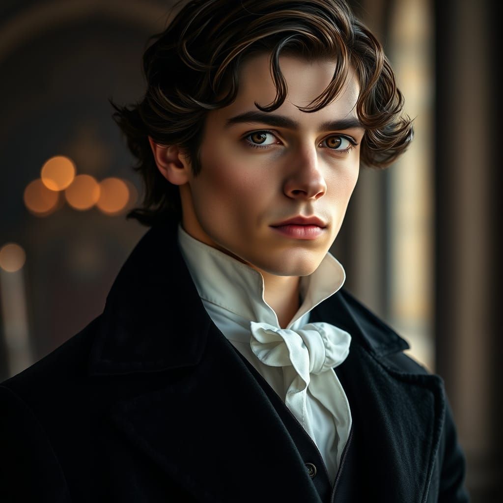 Aristocratic Man in Velvet Coat, Painterly Style