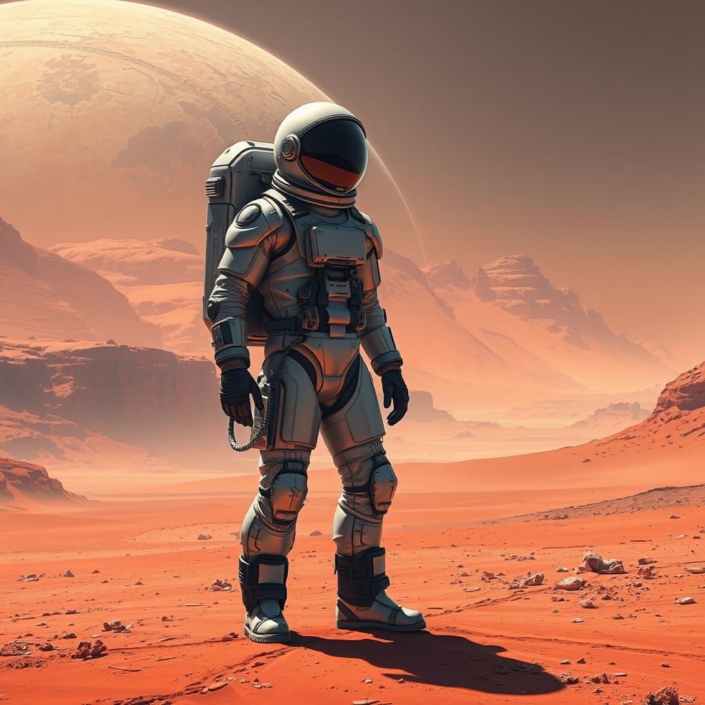 Mars Explorer in Futuristic Landscape