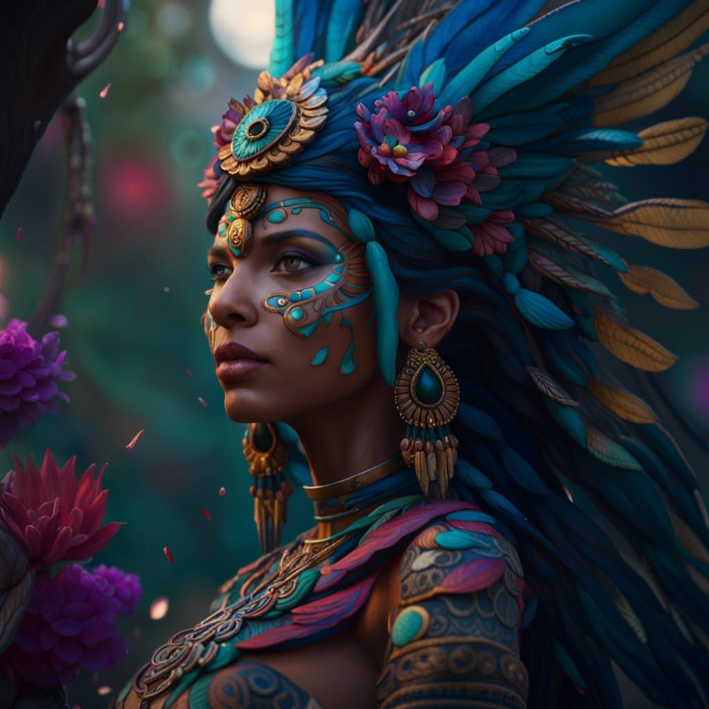 Goddess Xochiquetzal: Fantasy Concept Art