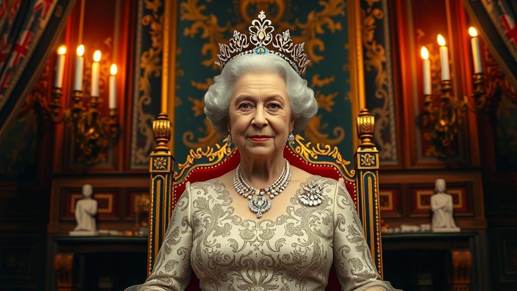 Royal Majesty in a Lavish Throne Room