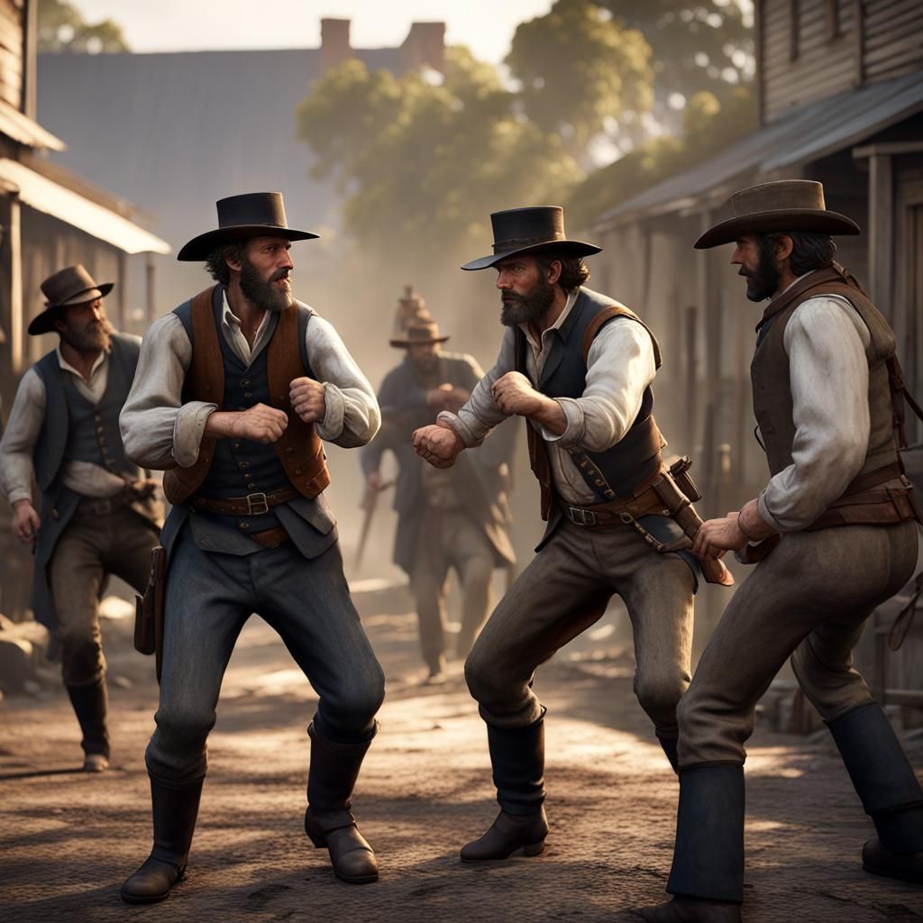 Australian Bushranger Fist Fight in 3D Game Style