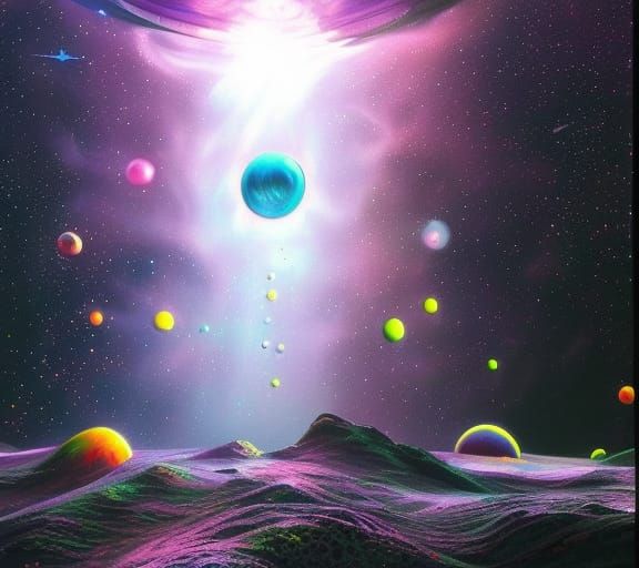 Sci-Fi Planet of Orange Robots in Hyperdetailed Graffiti Sty...