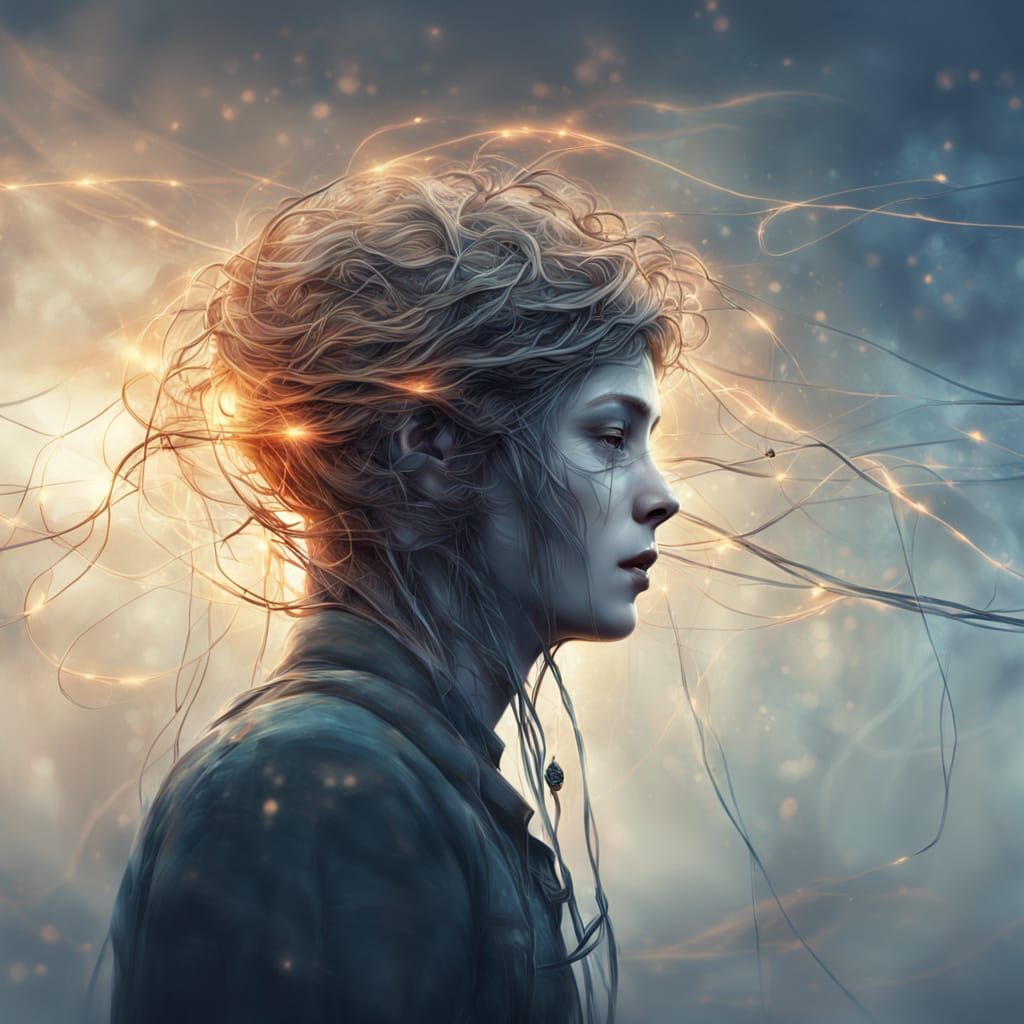 Surreal Portrait of Digital Exhaustion