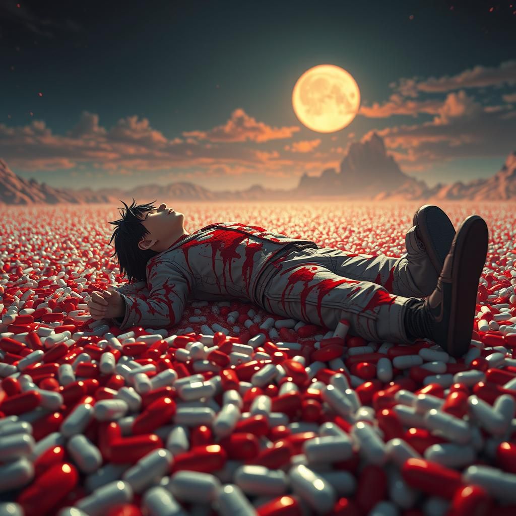 Akira Amidst Pills: Anime Concept Art in 8K