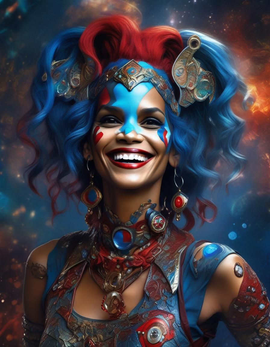 Nebula Goddess as Harley Quinn in HDR Portrait