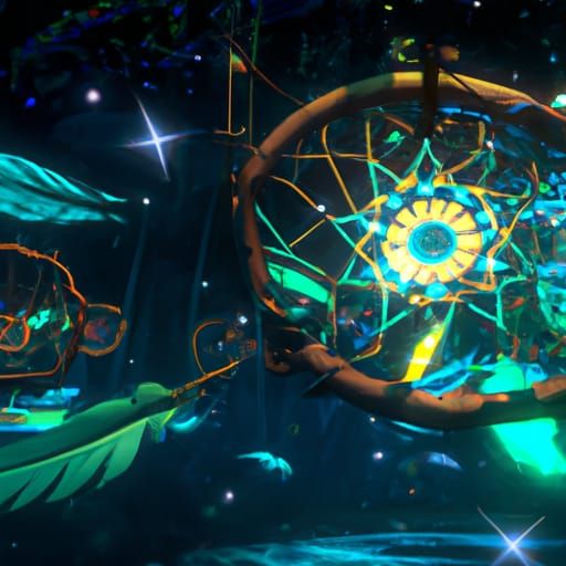 Colorful 3D Dreamcatcher Digital Art