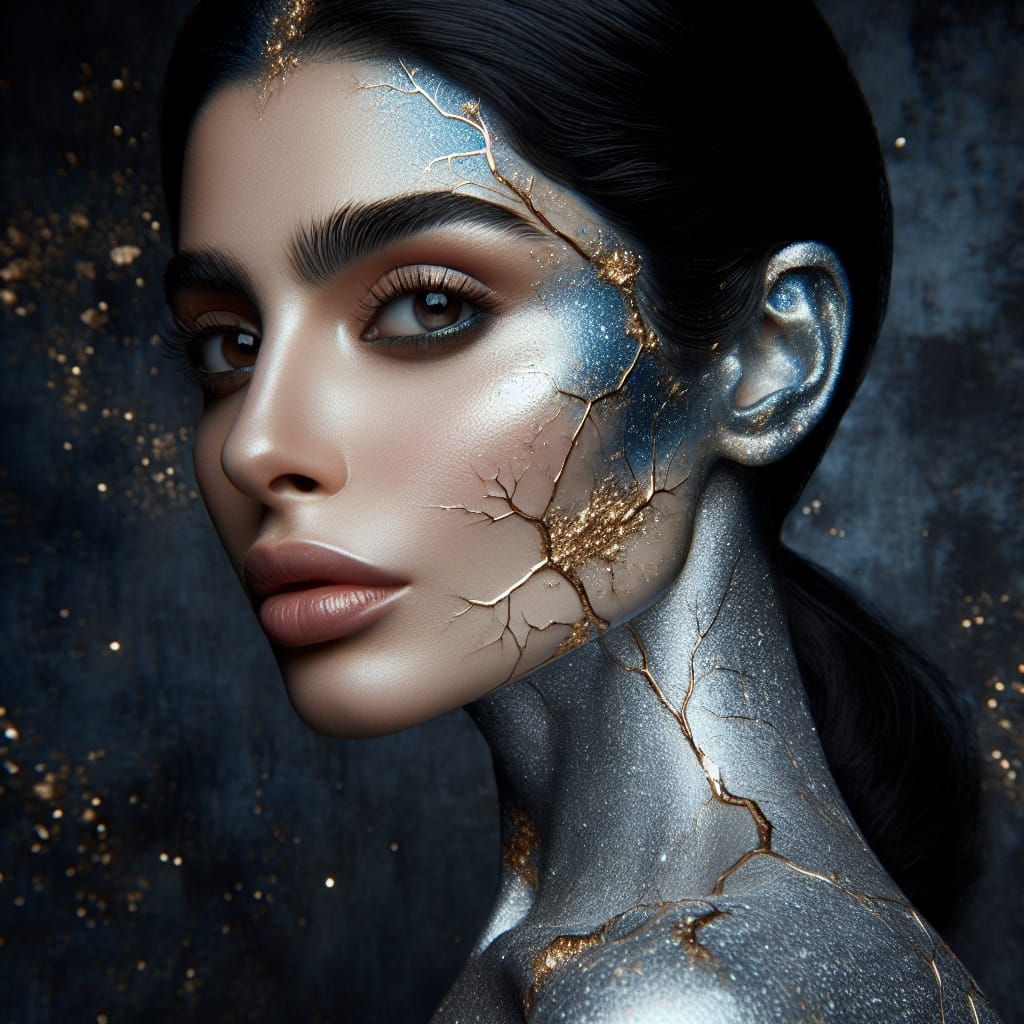 Ethereal Middle Eastern Goddess with Surreal Organic Element...