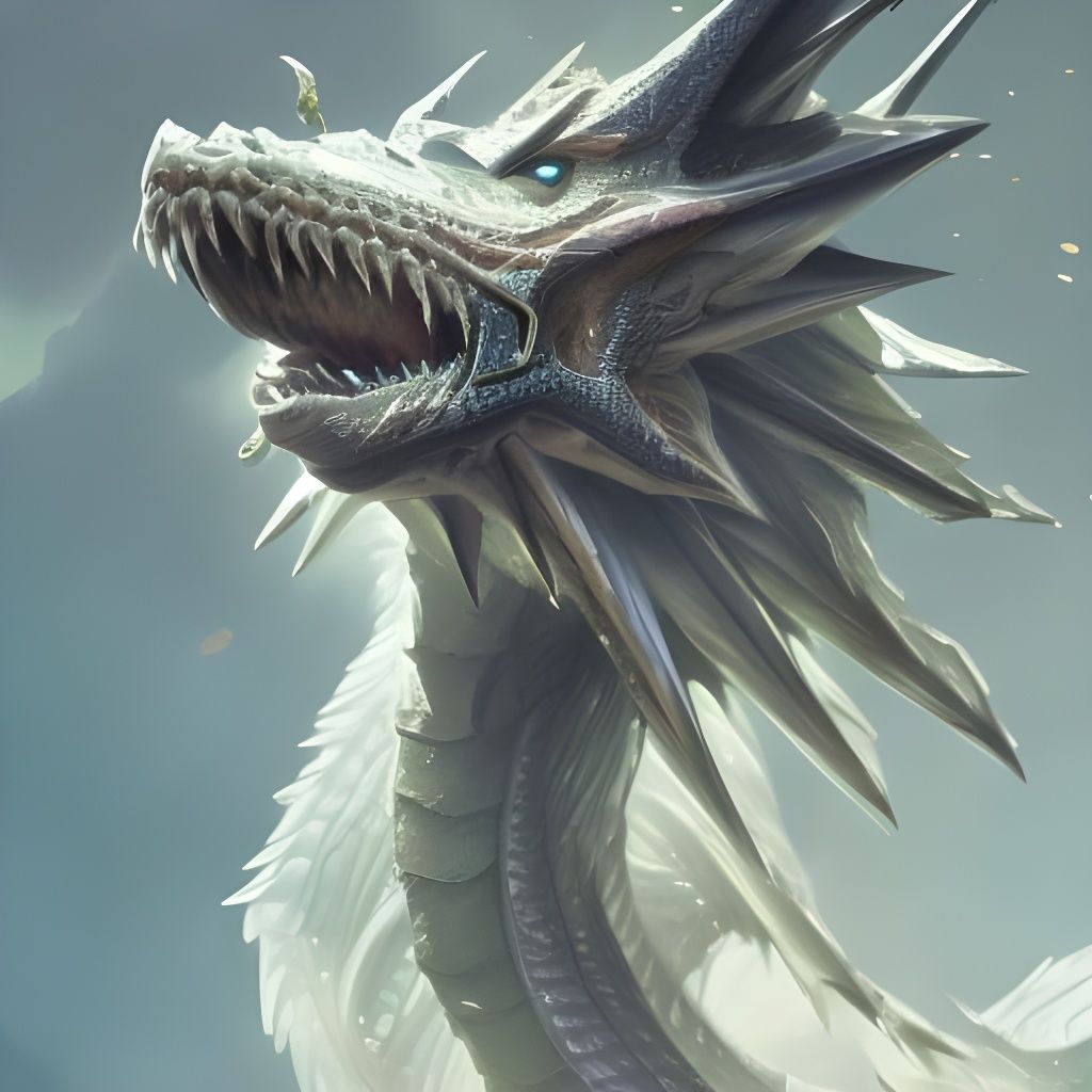 Detailed Dragon Wolf Portrait in Hyperrealistic Style