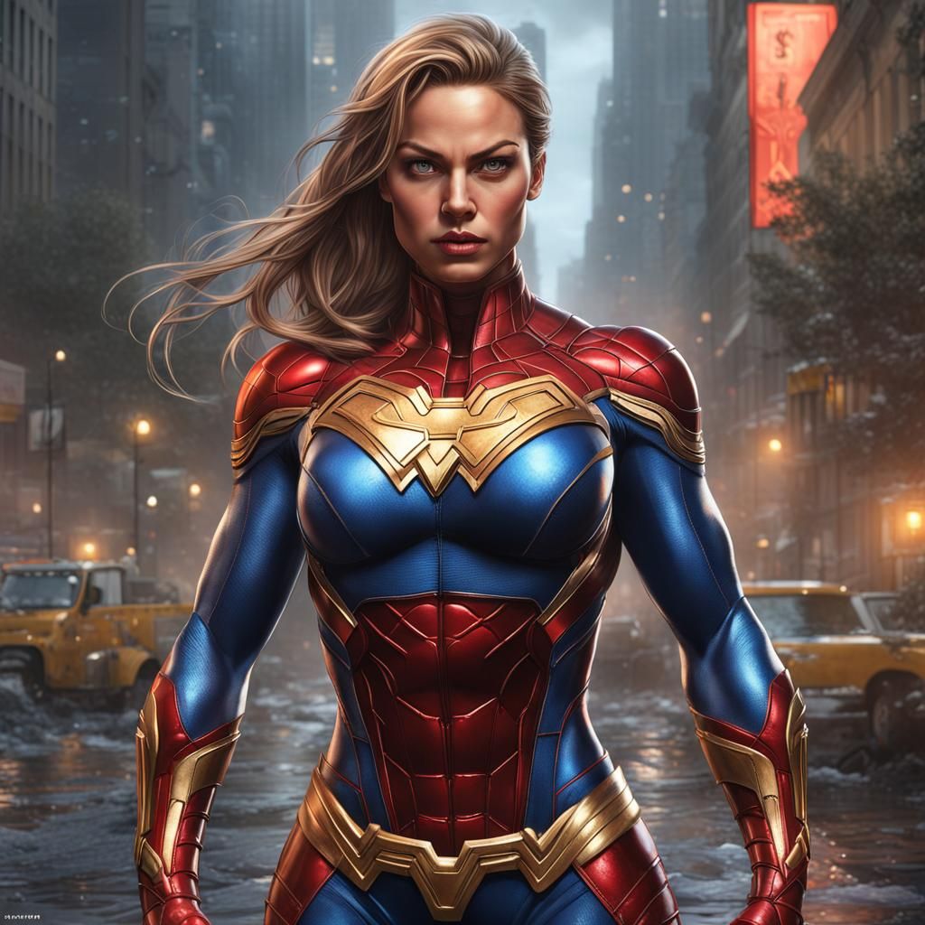 Hyperrealistic Female Superhero Concept Art