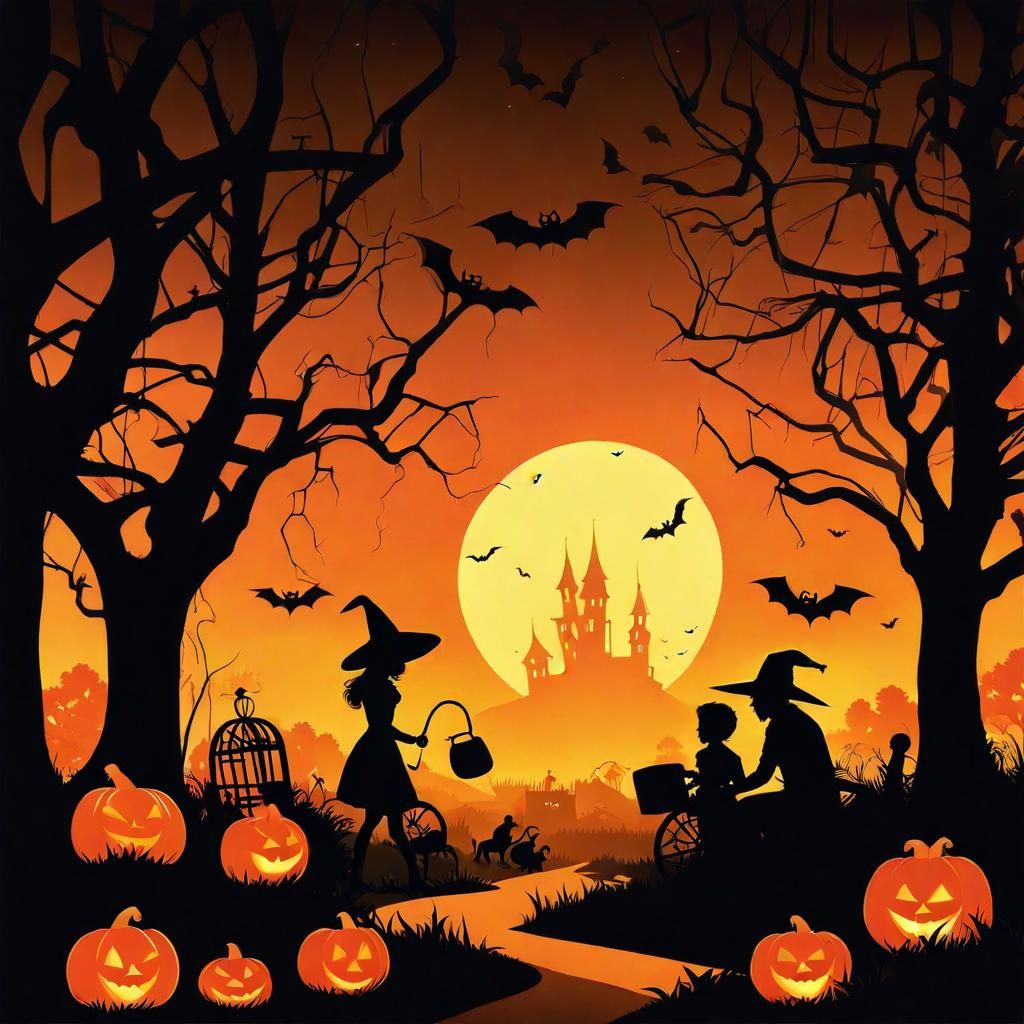 Neo-Noir Halloween Pumpkin Patch in 4D