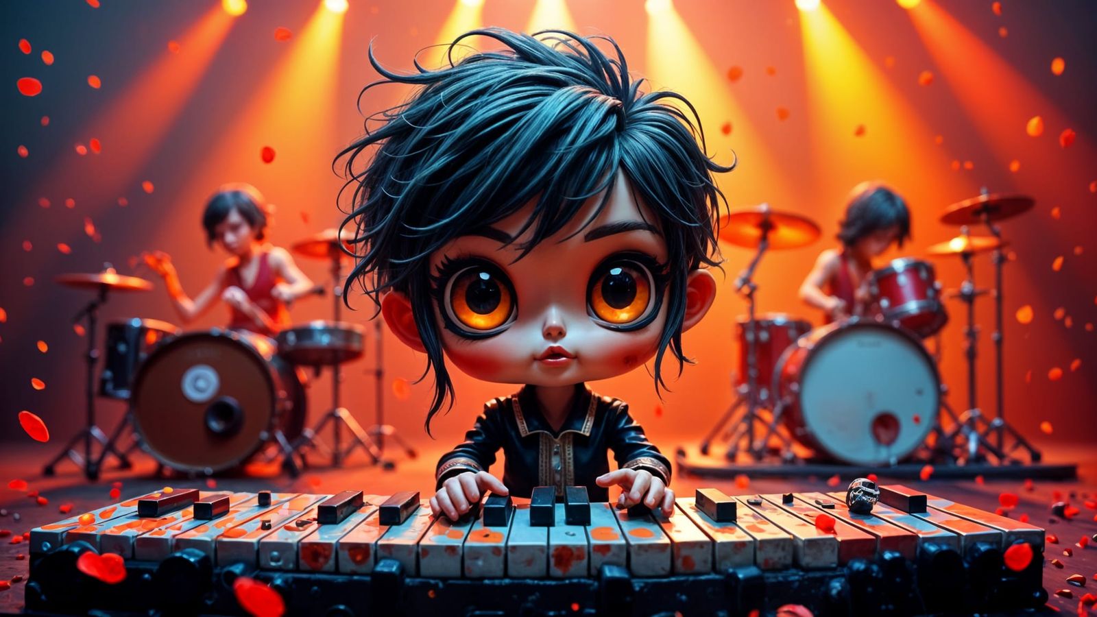 Chibi Cutie Rockstar Keyboardist